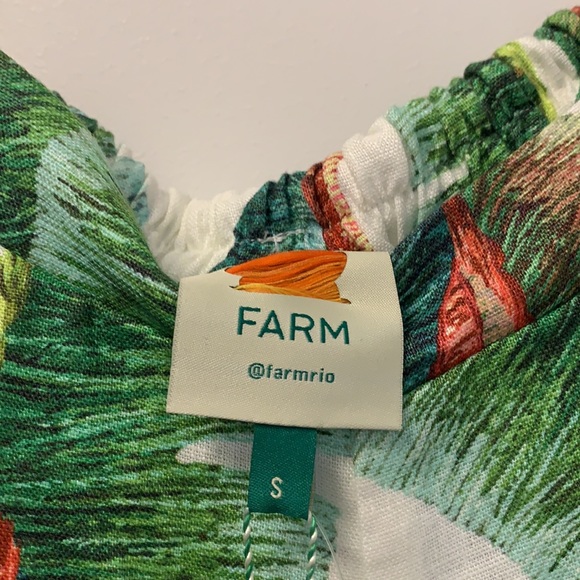 FARM Rio Tropical Print Wide Leg Pants - Green and White - Picture 5 of 9